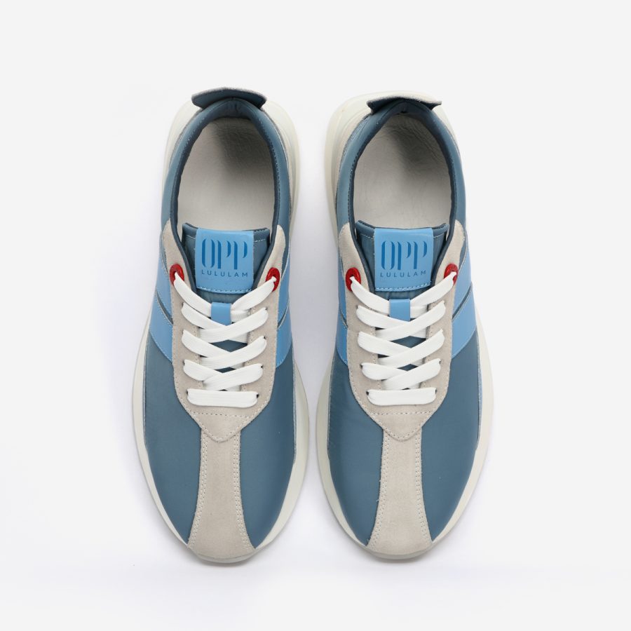 Opp France Women Light Blue Nylon Bumpr Sneakers