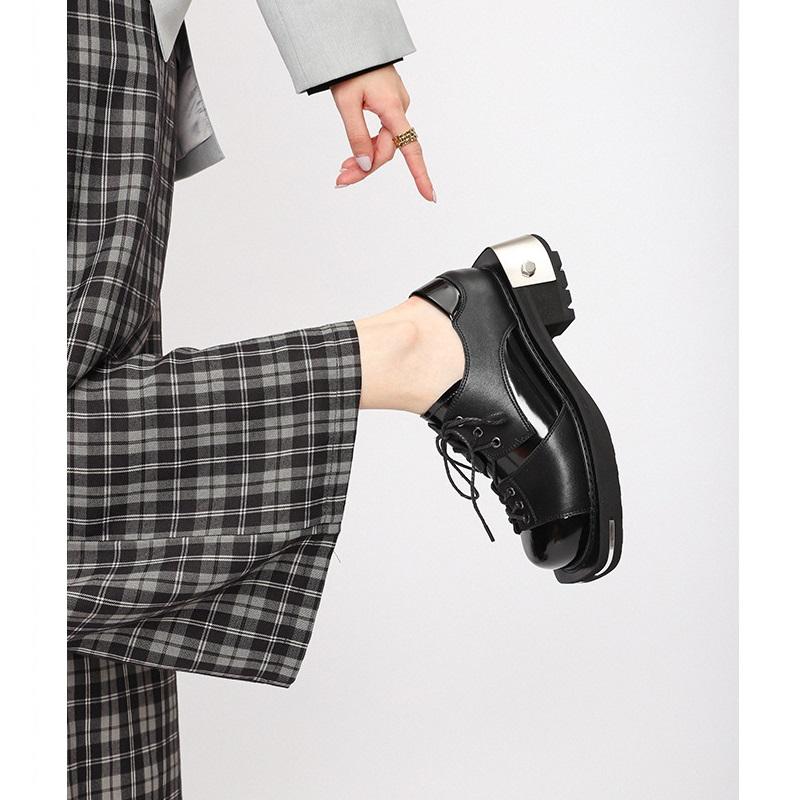 Opp France Women Metal Leather Shoes