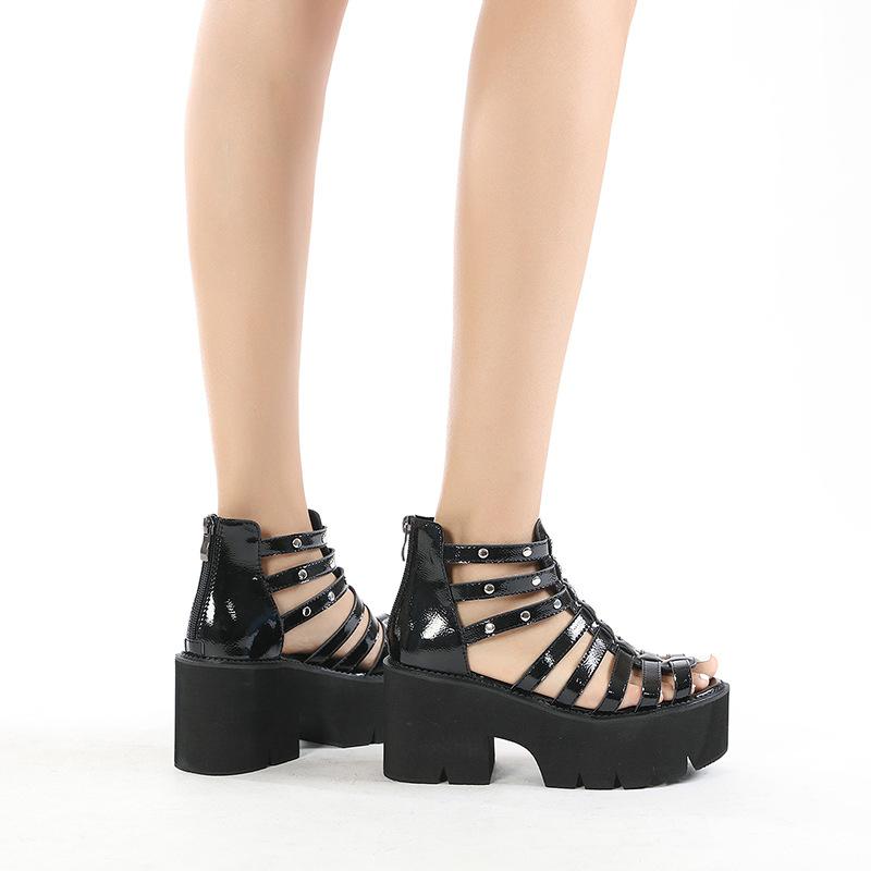 Opp France Women Metal Stud Platform Sandals