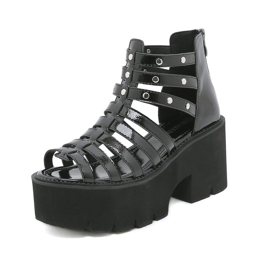 opp france Women Metal Stud Platform Sandals