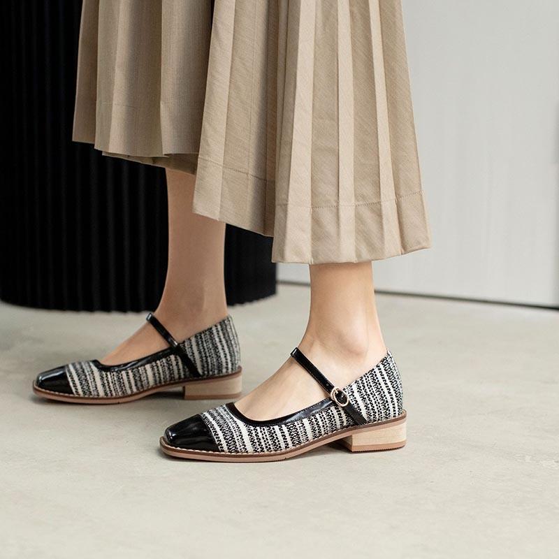 Opp France Women Patchwork Check Shoes