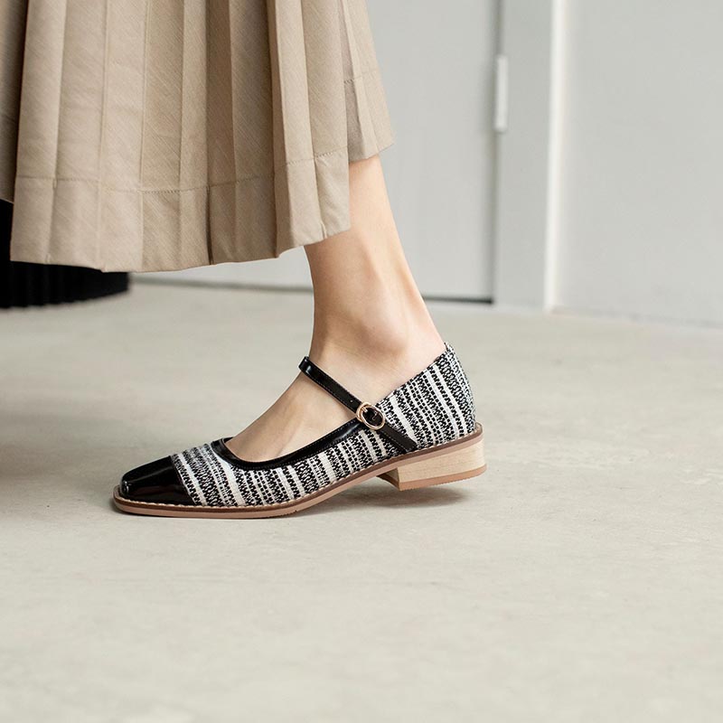 Opp France Women Patchwork Check Shoes