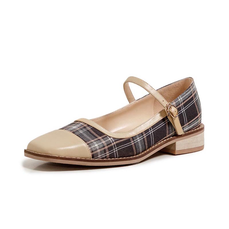 opp france Women Patchwork Check Shoes
