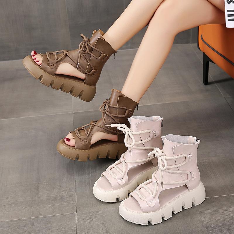 Opp France Women Platform Lace-up Sandals