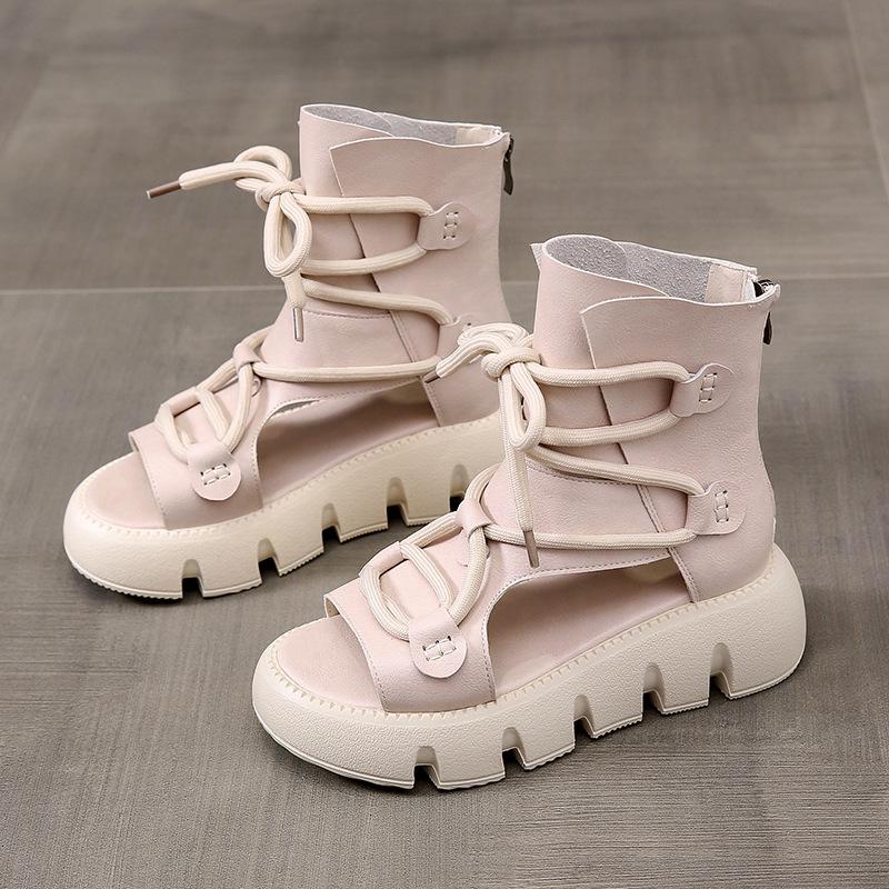 Opp France Women Platform Lace-up Sandals