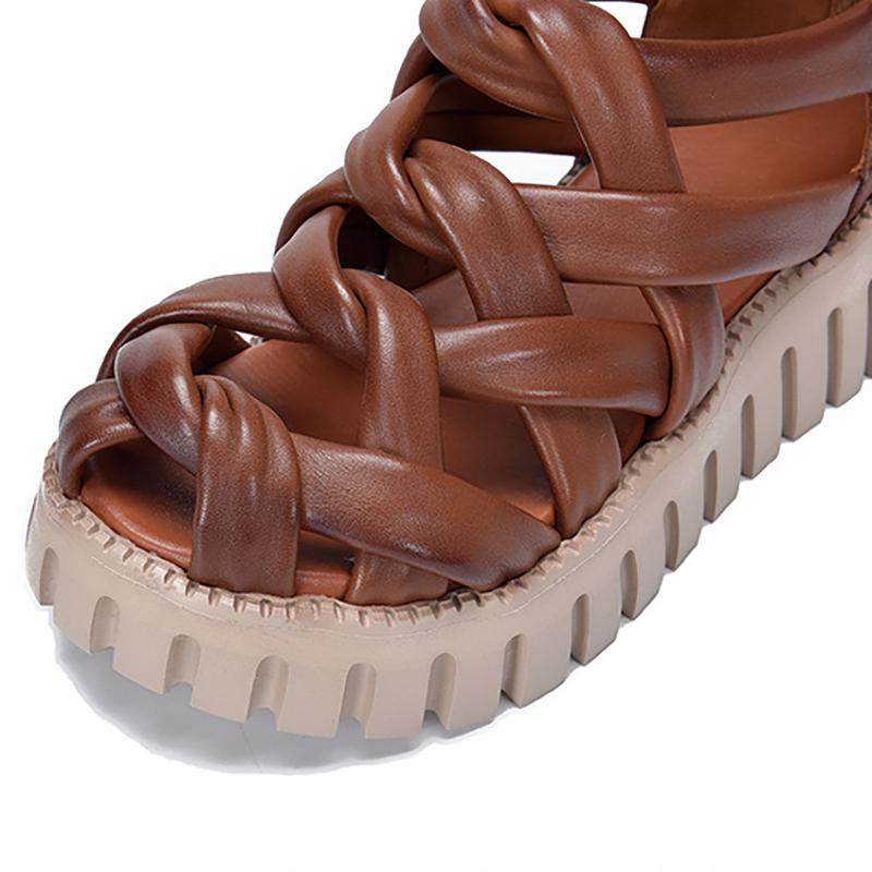 Opp France Women Platform Leather Sandals