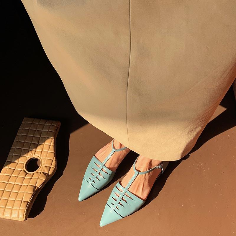 Opp France Women Pointed Toe Cutout Sandals