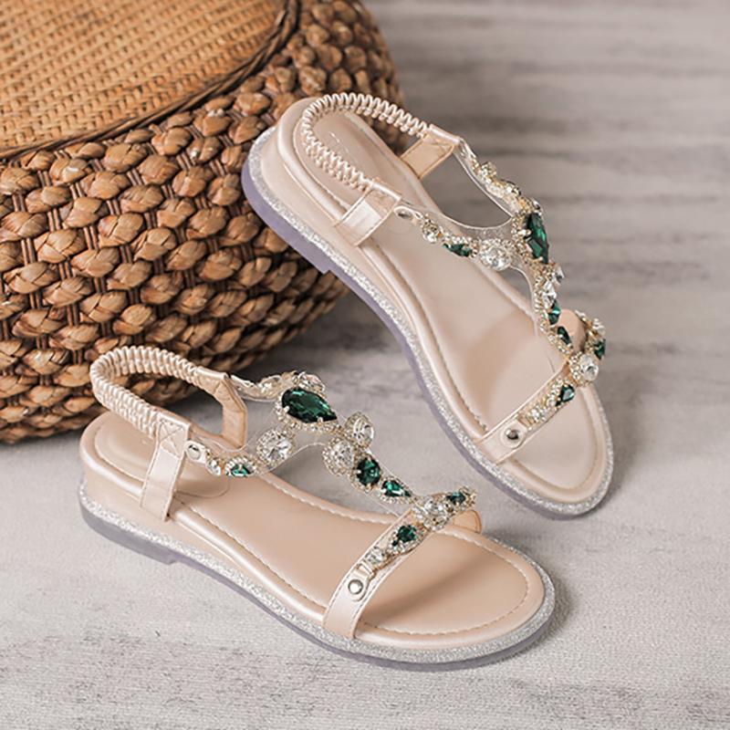 Opp France Women Rhinestone Wedge Sandals