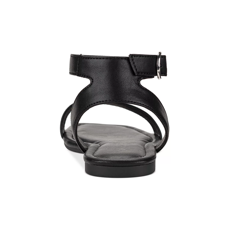 Opp France Women’s Ankle Strap Flat Sandals Black