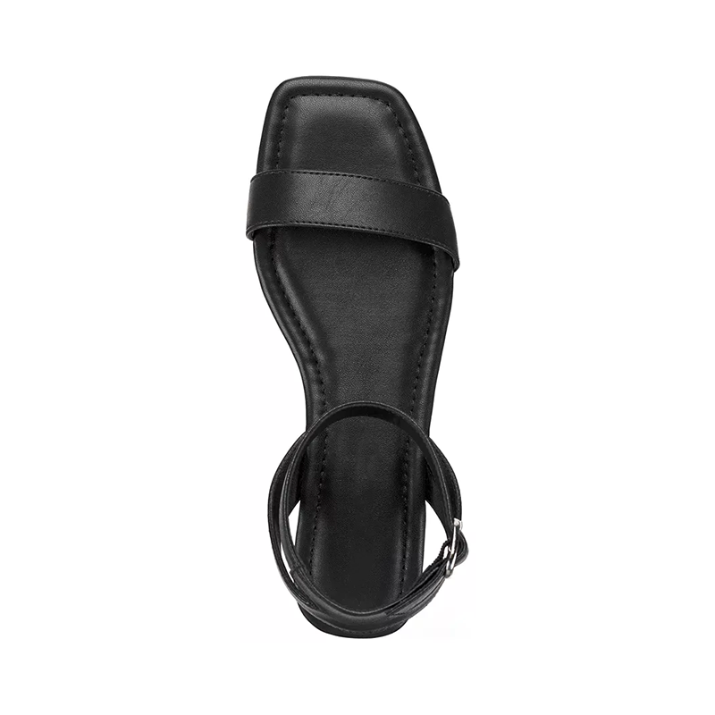 Opp France Women’s Ankle Strap Flat Sandals Black
