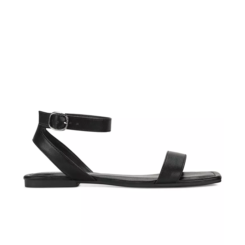 opp france Women’s Ankle Strap Flat Sandals Black