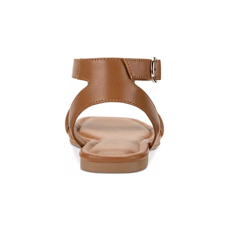 Opp France Women’s Ankle Strap Flat Sandals Cognac