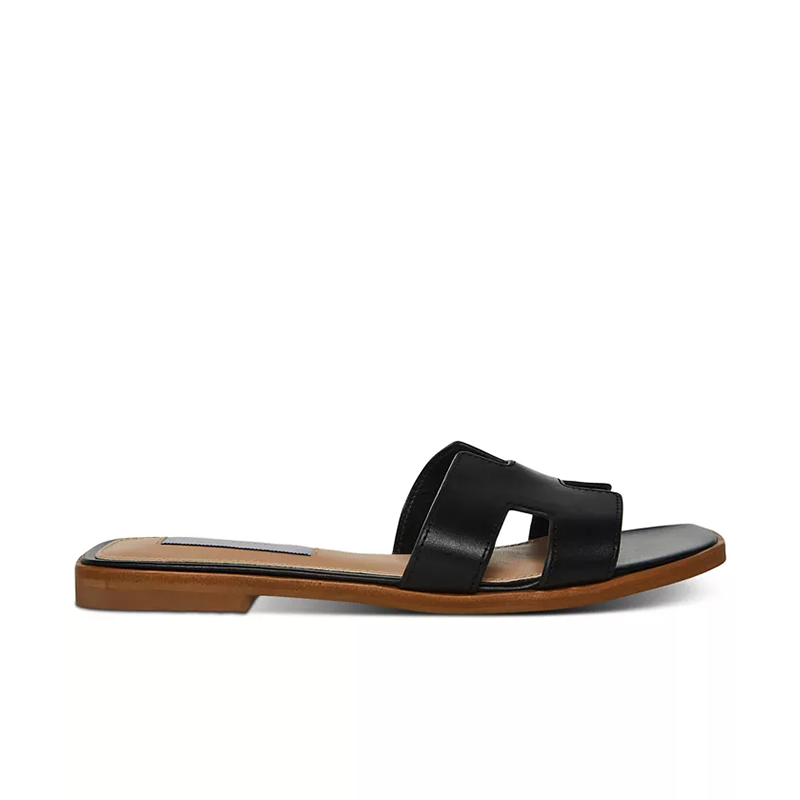 Opp France Women’s Flat Slide Sandals Black