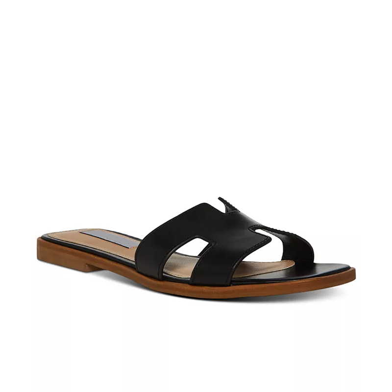 opp france Women’s Flat Slide Sandals Black