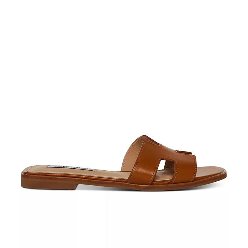 Opp France Women’s Flat Slide Sandals Cognac