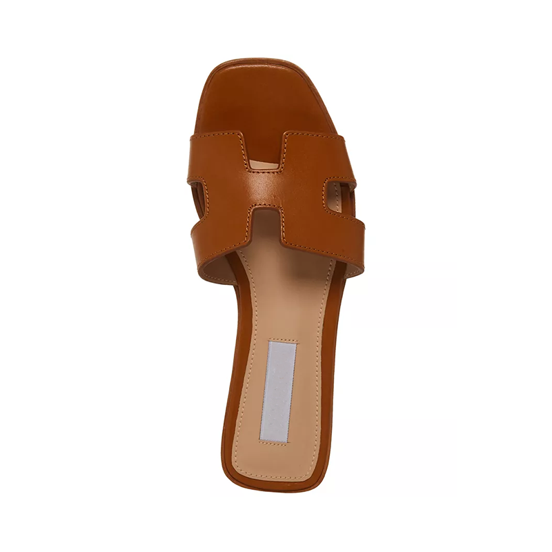 Opp France Women’s Flat Slide Sandals Cognac