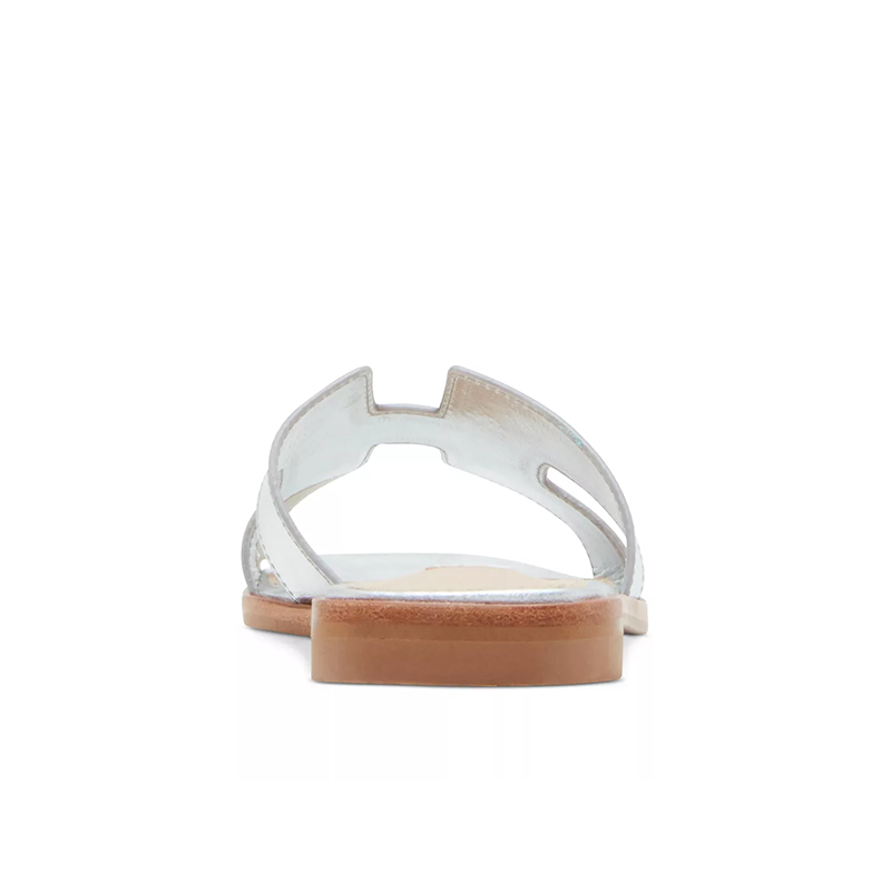 Opp France Women’s Flat Slide Sandals Silver