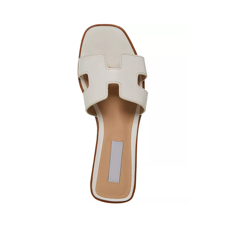 Opp France Women’s Flat Slide Sandals White