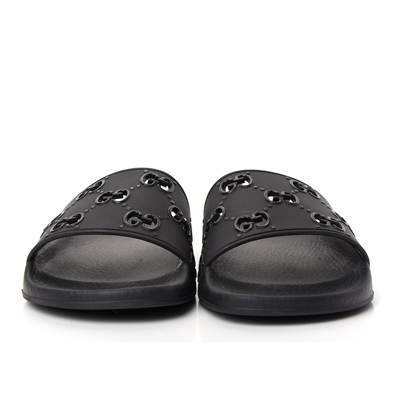 Opp France Women’s Sandals Black Rubber Slides