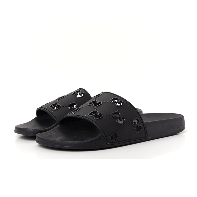 Opp France Women’s Sandals Black Rubber Slides
