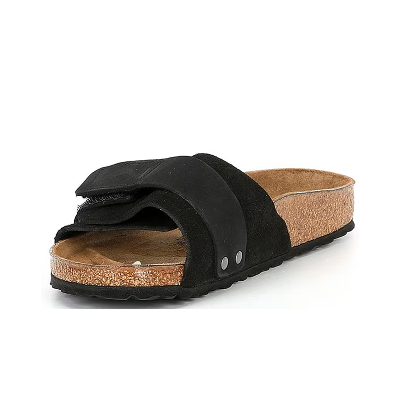 Opp France Women’s Sandals Velcro Slippers Black