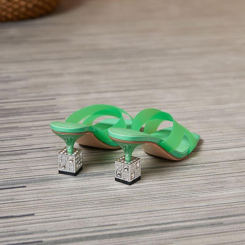 Opp France Women Solid Color High Heel Slippers