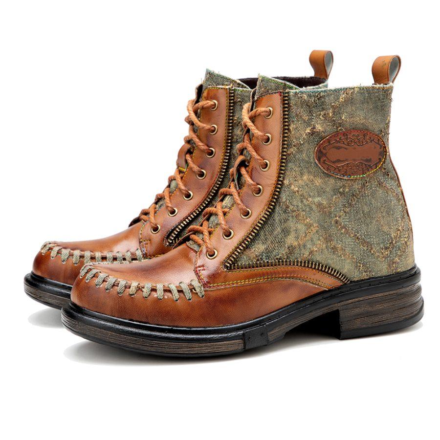 Opp France Women Splicing Pattern Martin Boots