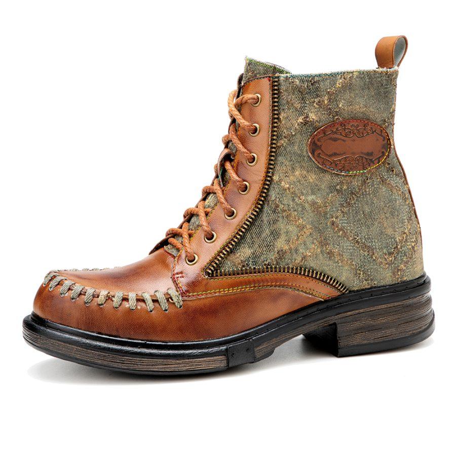 opp france Women Splicing Pattern Martin Boots