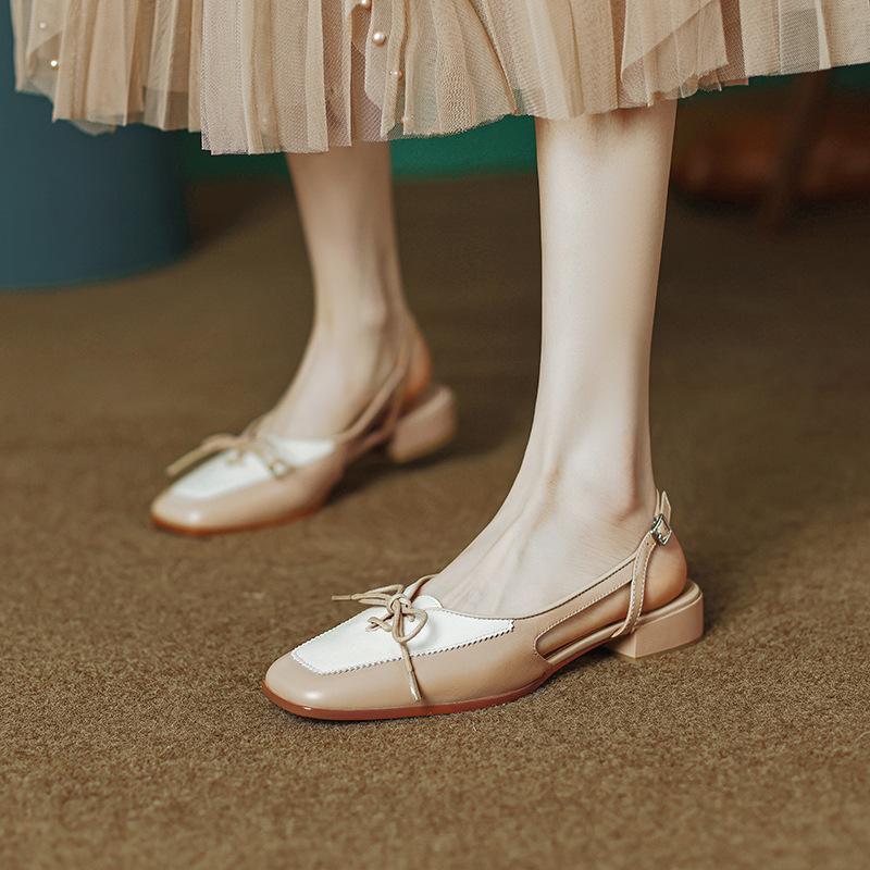 Opp France Women Square-toe Bow Sandals