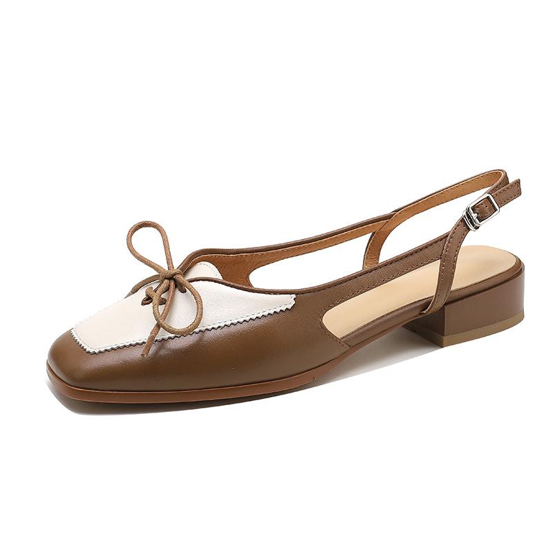 opp france Women Square-toe Bow Sandals