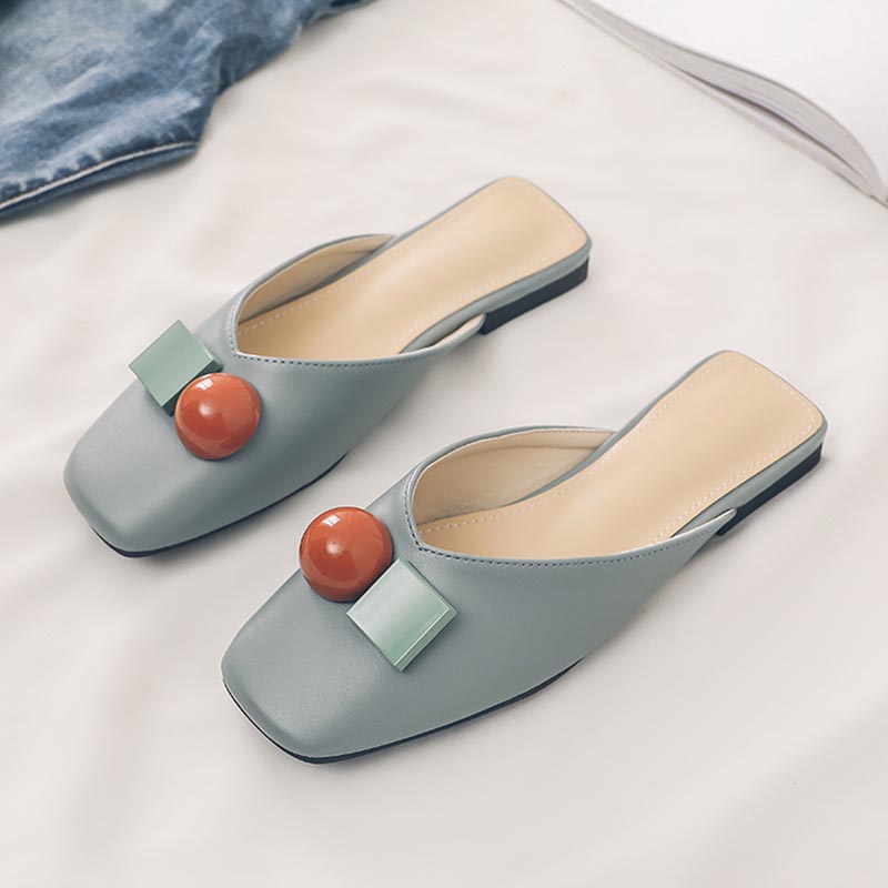 Opp France Women Square Toe Geometric Slippers