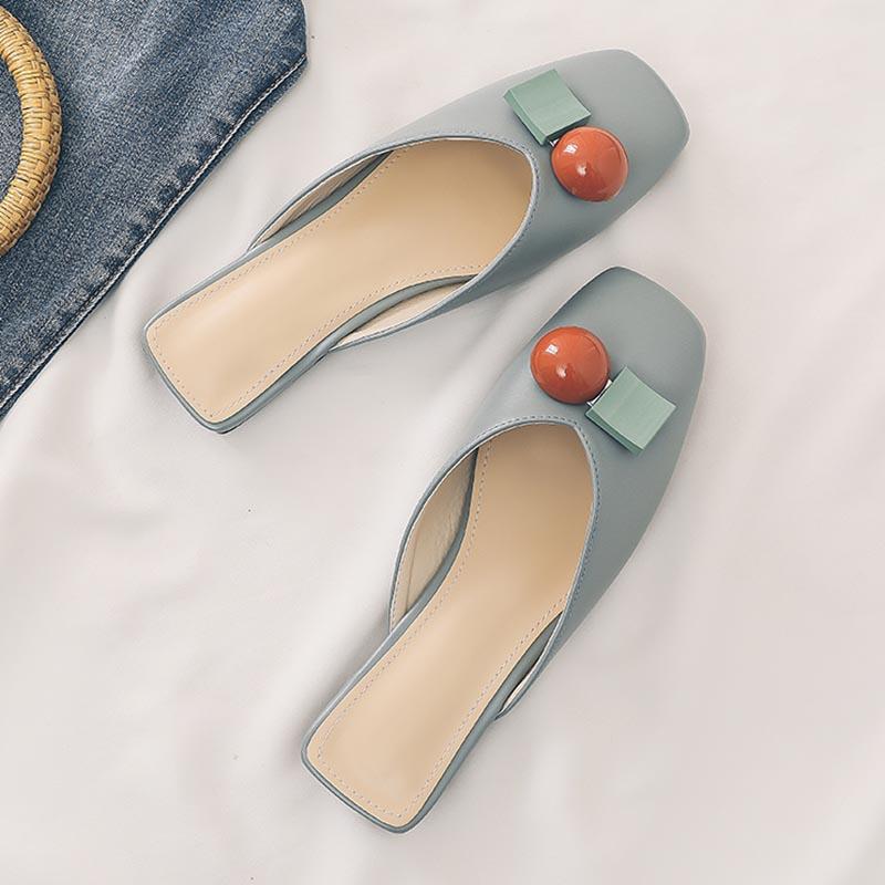 Opp France Women Square Toe Geometric Slippers