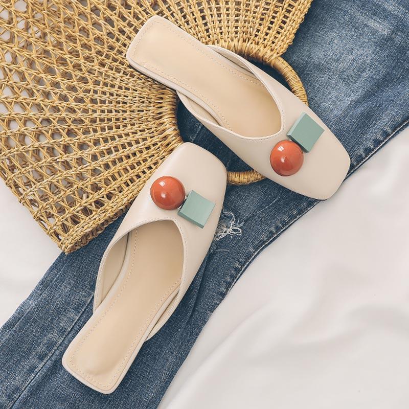 Opp France Women Square Toe Geometric Slippers