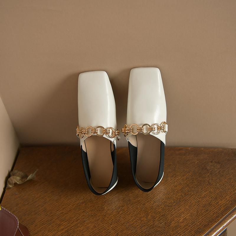 Opp France Women Square-toe Metal Loafers