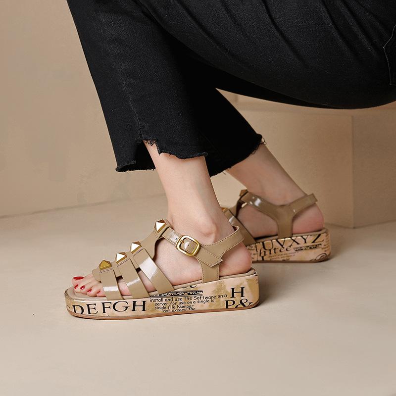 Opp France Women Square Toe Platform Sandals