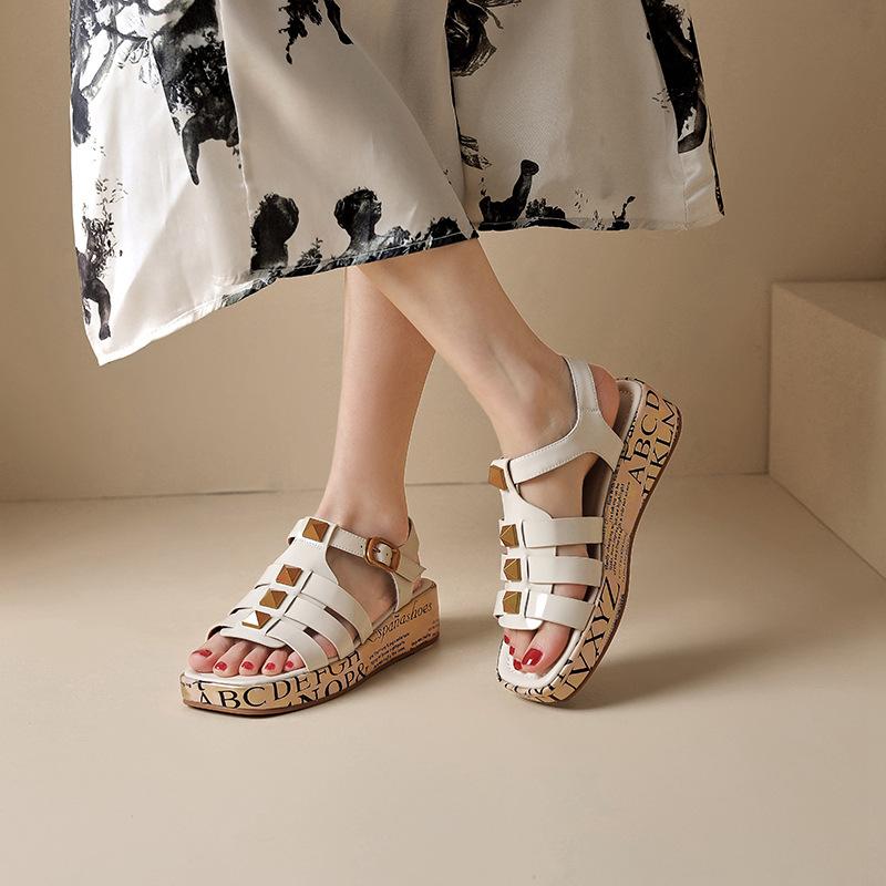 opp france Women Square Toe Platform Sandals