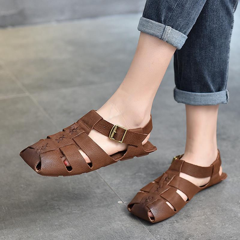 Opp France Women Square Toe Wrapped Toe Sandals