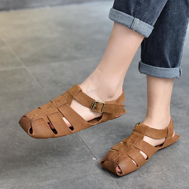 Opp France Women Square Toe Wrapped Toe Sandals