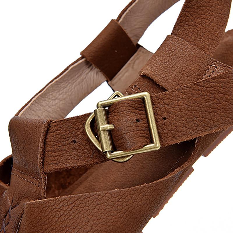 Opp France Women Square Toe Wrapped Toe Sandals