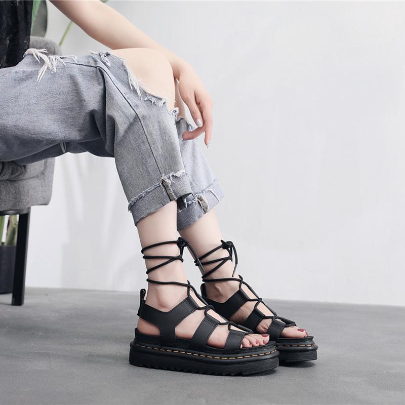 Opp France Women Strappy Platform Sandals Black