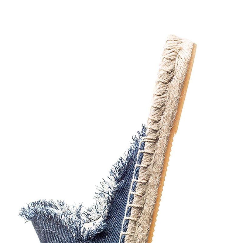 Opp France Women Straw Linen Fisherman Slippers