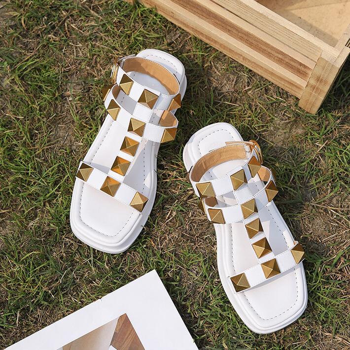 Opp France Women Studded Roman Platform Sandals