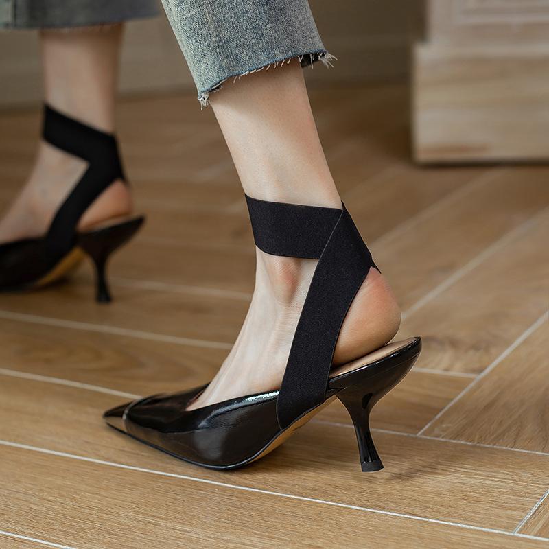 opp france Women Temperament Lace Up High Heels