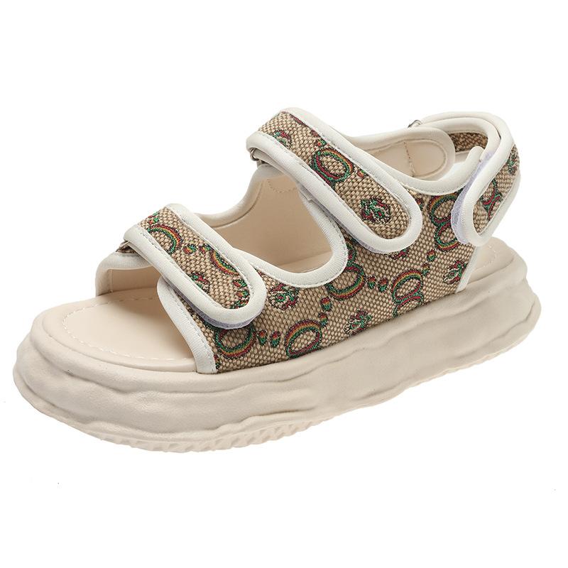 opp france Women Velcro Platform Sandals