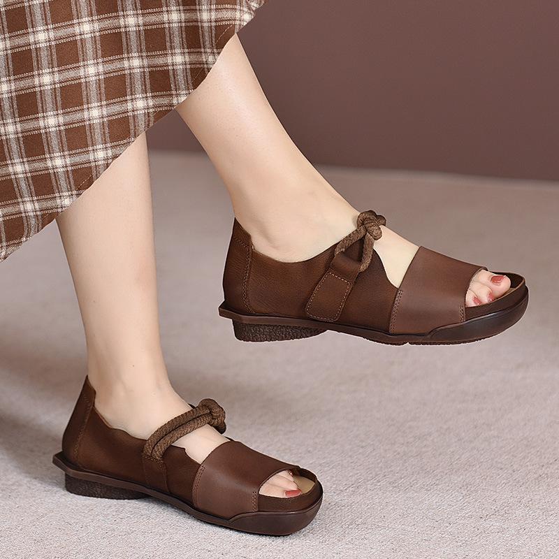Opp France Women Vintage Leather Sandals