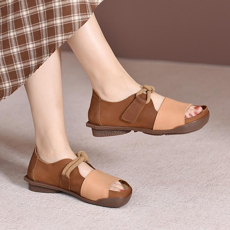 Opp France Women Vintage Leather Sandals