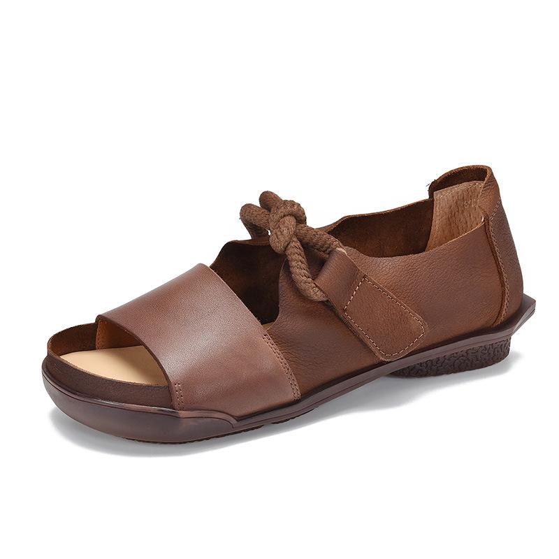 opp france Women Vintage Leather Sandals
