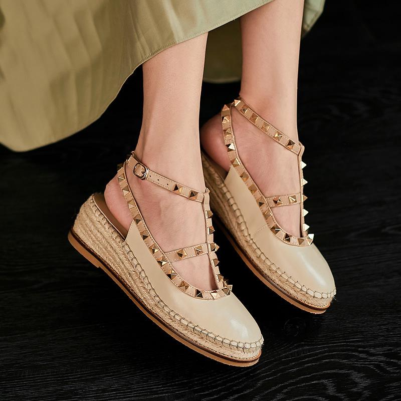 Opp France Women Wedge Stud Fisherman Shoes