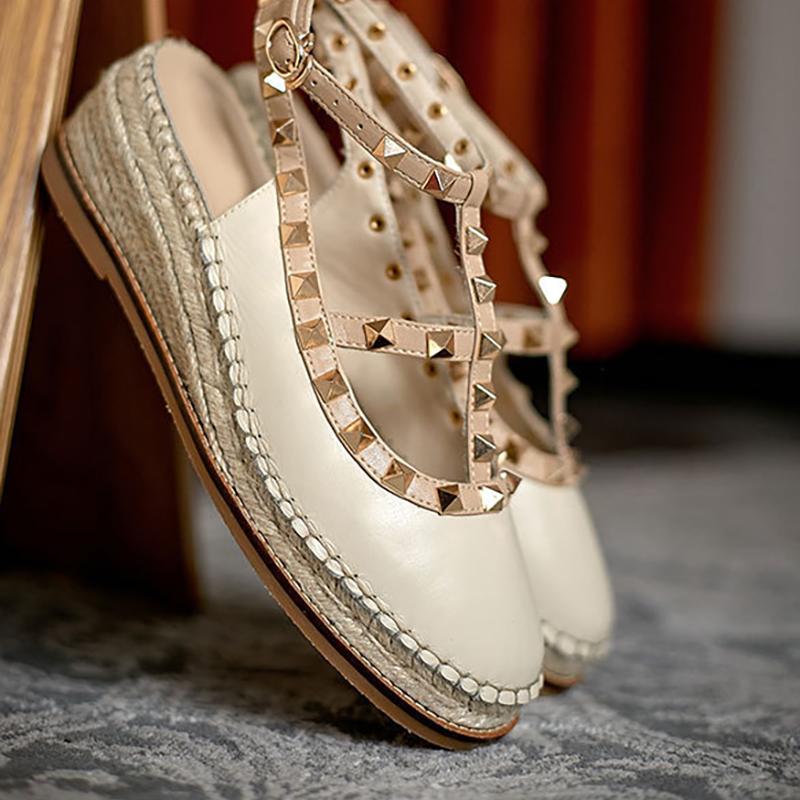 Opp France Women Wedge Stud Fisherman Shoes