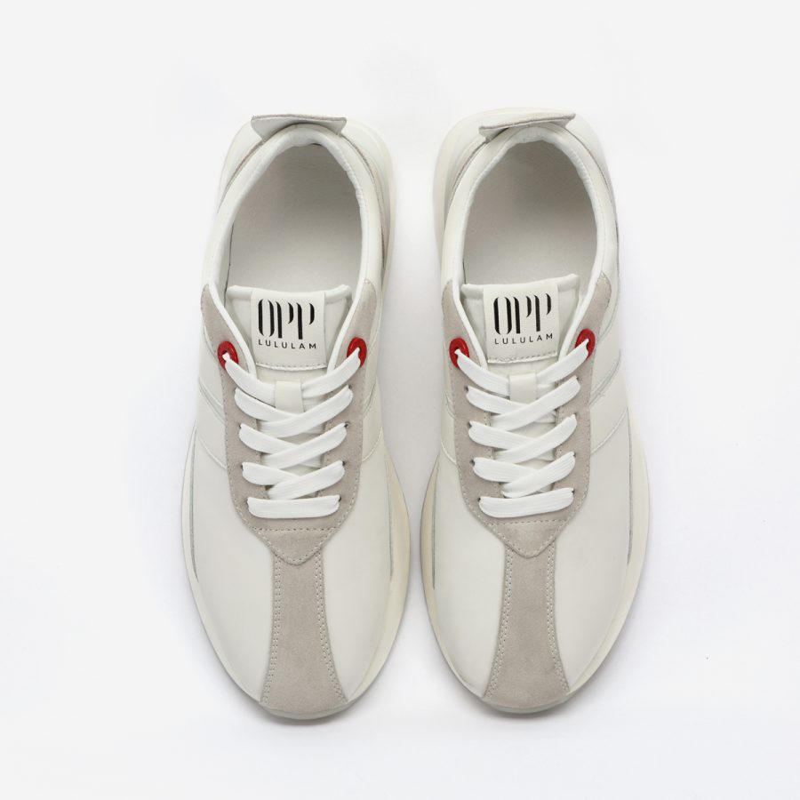 Opp France Women White Nylon Bumpr Sneakers